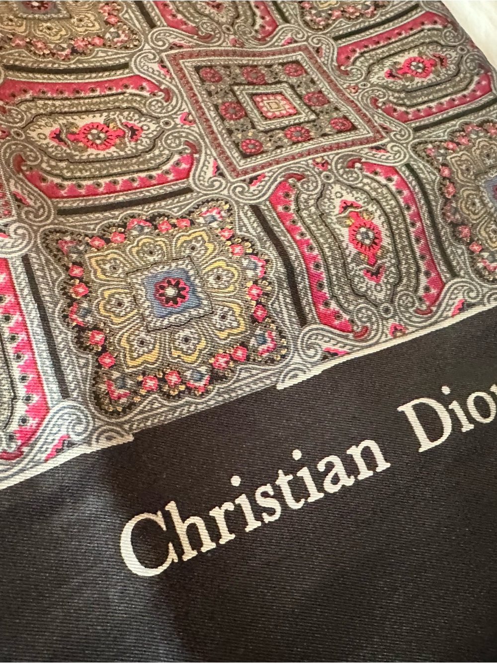 Dior Silk and Wool scarf in Black, Red and Gray